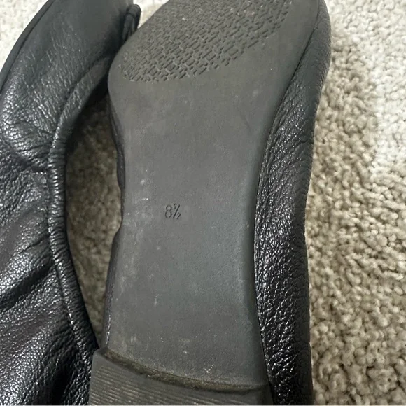 Tory Burch Allie Elasticized Slip On Ballets Flats Leather Black Size 8.5 - Picture 7 of 7